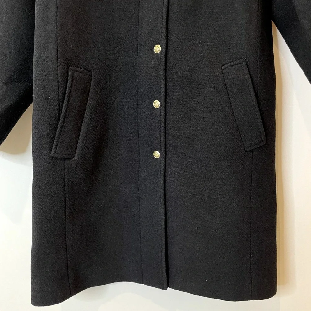 J.Crew Stowe Parka Italian Wool Coat Stadium Midi Hood City Classic CD571 Black
